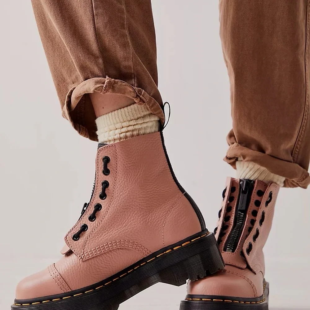 Dr Martins Sinclair Platform Boots Zipper Front - Picture 1 of 12